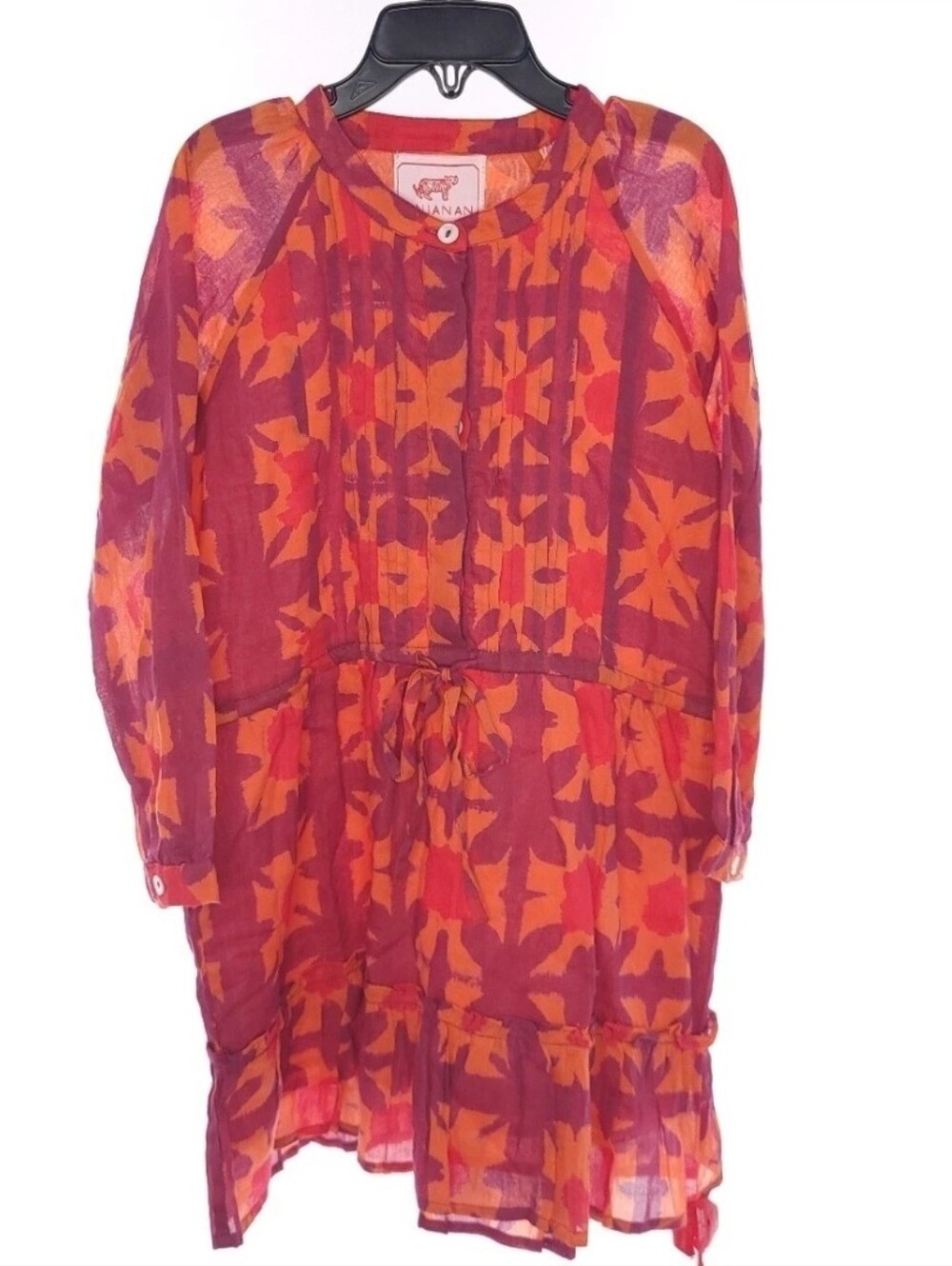 Banjanan Kids Bazaar Clamp Dye Jaffa Orange Cotton Voile Girls Size 6